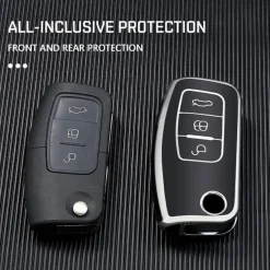Dutch Shield Autosleutelhoesjes>TPU Sleutelhoesje voor Ford zwart G3