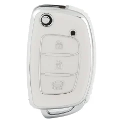 Dutch Shield Autosleutelhoesjes>TPU Sleutelhoesje voor Hyundai wit B3N