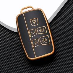 Dutch Shield Autosleutelhoesjes>TPU Sleutelhoesje voor Jaguar goud A5