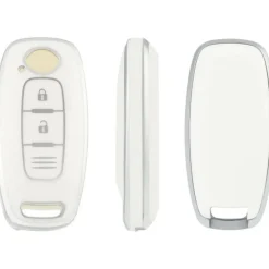 Dutch Shield Autosleutelhoesjes>TPU Sleutelhoesje voor Nissan wit D2