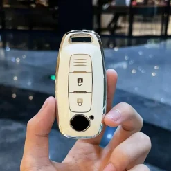 Dutch Shield Autosleutelhoesjes>TPU Sleutelhoesje voor Nissan wit D2