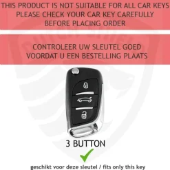 Dutch Shield Autosleutelhoesjes>TPU Sleutelhoesje voor Peugeot zwart C3