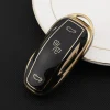 Dutch Shield Autosleutelhoesjes>TPU Sleutelhoesje voor Tesla Model 3-Y-S goud