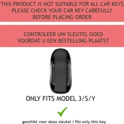 Dutch Shield Autosleutelhoesjes>TPU Sleutelhoesje voor Tesla Model 3-Y-S zwart