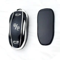 Dutch Shield Autosleutelhoesjes>TPU Sleutelhoesje voor Tesla Model 3-Y-S zwart