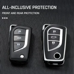 Dutch Shield Autosleutelhoesjes>TPU Sleutelhoesje voor Toyota zwart C3