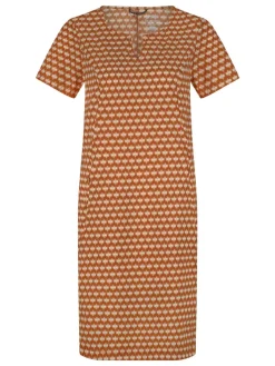 Human Nature Travelkleding|Jurken<Trixie - Traveljurk print dames Bruin