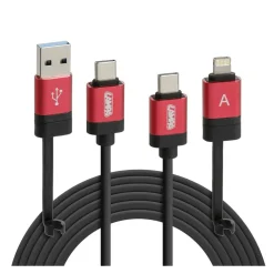 Lampa Stekkers & Kabels>Ultimate kabel 6 in 1 - 100 cm - Zwart