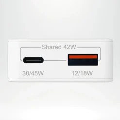 Accezz Stekkers & Kabels<Ultra Slim GaN Charger 45W - USB-A + USB-C Wit