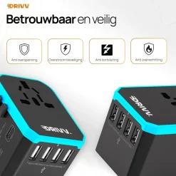 Drivv. Stekkers & Kabels|Wereldstekkers<Universele Wereldstekker - Fast Charge