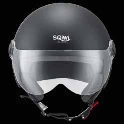Sqiwi Motorhelmen<Urban Scooterhelm met vizier Matzwart