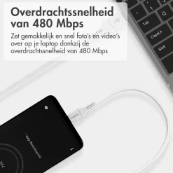 Imoshion Stekkers & Kabels<USB-C naar USB A kabel - 1 meter Wit