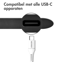 Accezz Stekkers & Kabels<USB-C naar USB-C kabel 0,2 meter Wit
