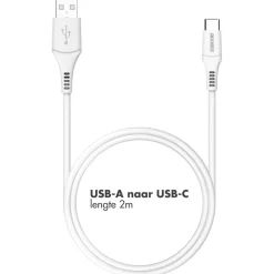 Accezz Stekkers & Kabels<USB-C naar USB kabel 2 meter Wit
