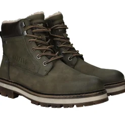 Mustang Casual Schoenen<Veterboots Heren Groen