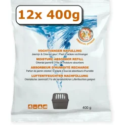 Bullstore Interieurverzorging<Vochtvanger navulling - 12x - 400 gram - jasmijn
