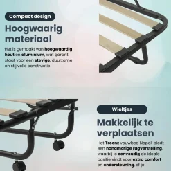 Troonz Opklapbedden>Vouwbed Verona - 90 x 200 - Set