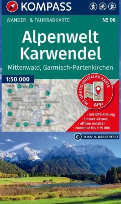 Kompass Wandelkaarten<Wandelkaart WK6 Alpenwelt Karwendel
