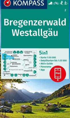 Kompass Wandelkaarten<Wandelkaart WK2 Bregenzer Wald