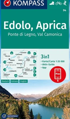 Kompass Wandelkaarten<Wandelkaart WK94 Edolo - Aprica