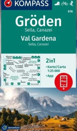 Kompass Wandelkaarten<Wandelkaart WK616 Gröden Val Gardena