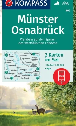 Kompass Wandelkaarten<Wandelkaart WK863 Münster - Osnabruck