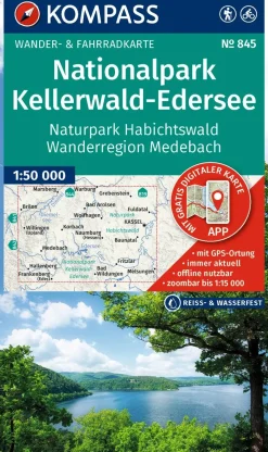 Kompass Wandelkaarten<Wandelkaart WK845 NP Kellerwald-Edersee
