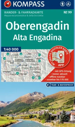 Kompass Wandelkaarten<Wandelkaart WK99 Oberengadin