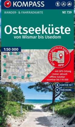 Kompass Wandelkaarten<Wandelkaart WK739 Ostseeküste Wismar bis Used