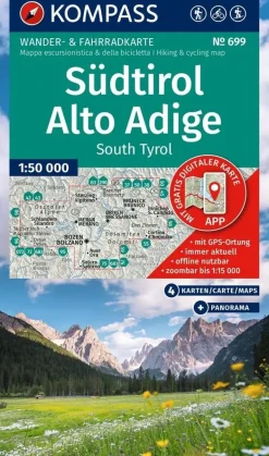 Kompass Wandelkaarten<Wandelkaart WK699 Südtirol - Alto Adige