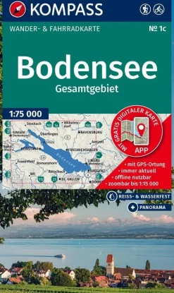 Kompass Wandelkaarten<Wandelkaart WK1c Bodensee Gesamt