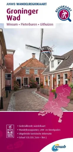 ANWB Wandelkaarten|Wandelkaarten>Wandelregiokaart Groninger Wad