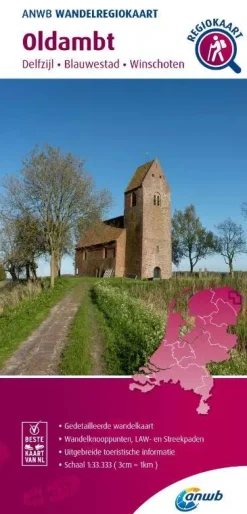 ANWB Wandelkaarten|Wandelkaarten<Wandelregiokaart Oldambt