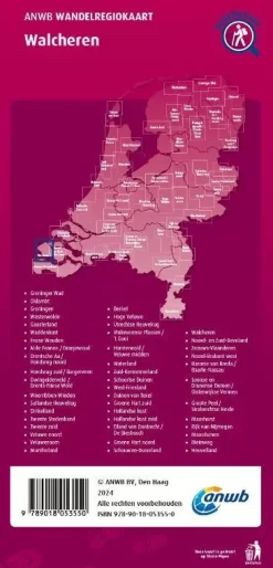 ANWB Wandelkaarten|Wandelkaarten<Wandelregiokaart Walcheren