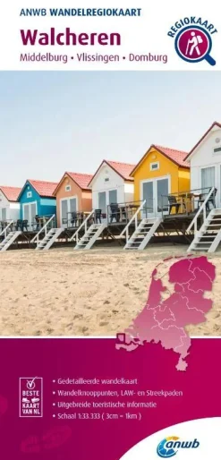 ANWB Wandelkaarten|Wandelkaarten<Wandelregiokaart Walcheren