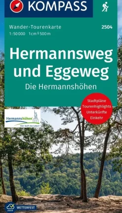 Kompass Wandelkaarten<Wander-Tourenkarte 2504 Hermannsweg & Eggeweg