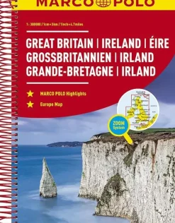 Marco Polo Atlassen|Wegenkaarten & Atlassen<wegenatlas Groot-Brittannië en Ierland
