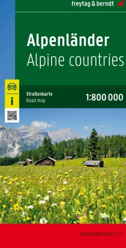 Freytag & Berndt Wegenkaarten>Wegenkaart Alpenlanden 1-zijdig