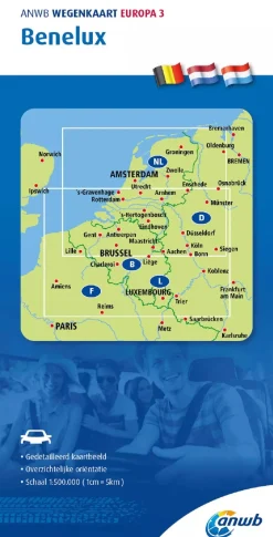 ANWB Wegenkaarten & Atlassen|Wegenkaarten<Wegenkaart Benelux