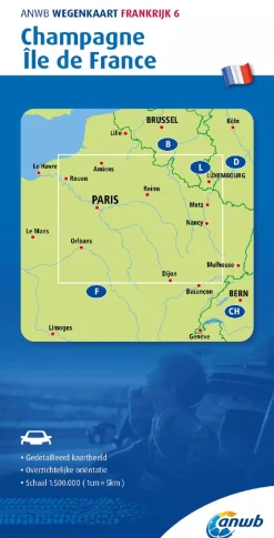 ANWB Wegenkaarten & Atlassen|Wegenkaarten<Wegenkaart Champagne , Ile de France