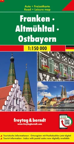Freytag & Berndt Wegenkaarten>Wegenkaart Duitsland 10 Franken Altmühltal