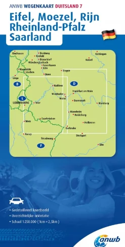 ANWB Wegenkaarten & Atlassen|Wegenkaarten>Wegenkaart Eifel, Moezel, Rijn, Rheinland-Pfalz, Saarland