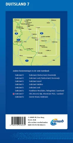 ANWB Wegenkaarten & Atlassen|Wegenkaarten>Wegenkaart Eifel, Moezel, Rijn, Rheinland-Pfalz, Saarland