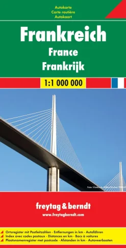 Freytag & Berndt Wegenkaarten<Wegenkaart Frankrijk 1-zijdig