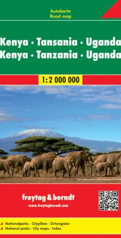 Freytag & Berndt Wegenkaarten<Wegenkaart Kenia - Tanzania - Oeganda