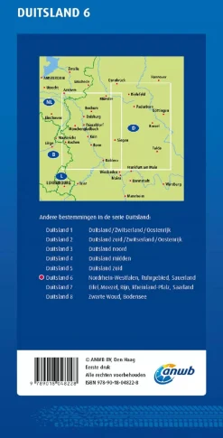 ANWB Wegenkaarten & Atlassen|Wegenkaarten<Wegenkaart Nordrhein-Westfalen, Ruhrgebied, Sauerland