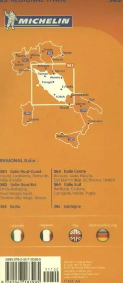 Michelin Wegenkaarten & Atlassen|Wegenkaarten<wegenkaart Regional 563 Italië – midden