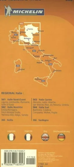 Michelin Wegenkaarten & Atlassen|Wegenkaarten<wegenkaart Regional 562 Italië noord-oost