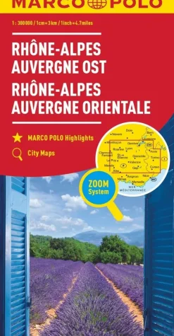 Marco Polo Wegenkaarten<Wegenkaart Rhône-Alpes - Auvergne Oost