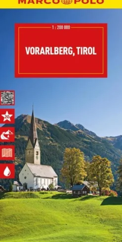 Marco Polo Wegenkaarten & Atlassen|Wegenkaarten>wegenkaart Vorarlberg, Tirol